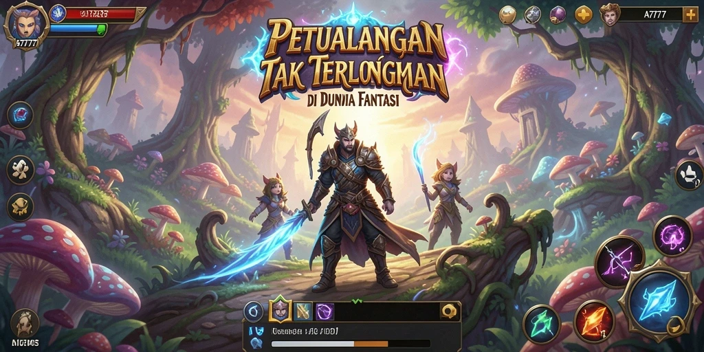 Screenshoot gameplay A7777 menampilkan karakter utama menjelajah dunia penuh petualangan.