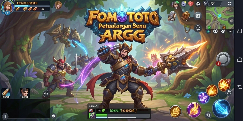 Gameplay FOMOTOTO menampilkan pertarungan seru dan karakter yang berani.