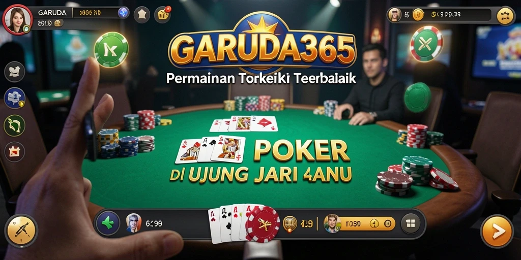 Tangkapan layar utama GARUDA365 menunjukkan keseruan gameplay Poker.