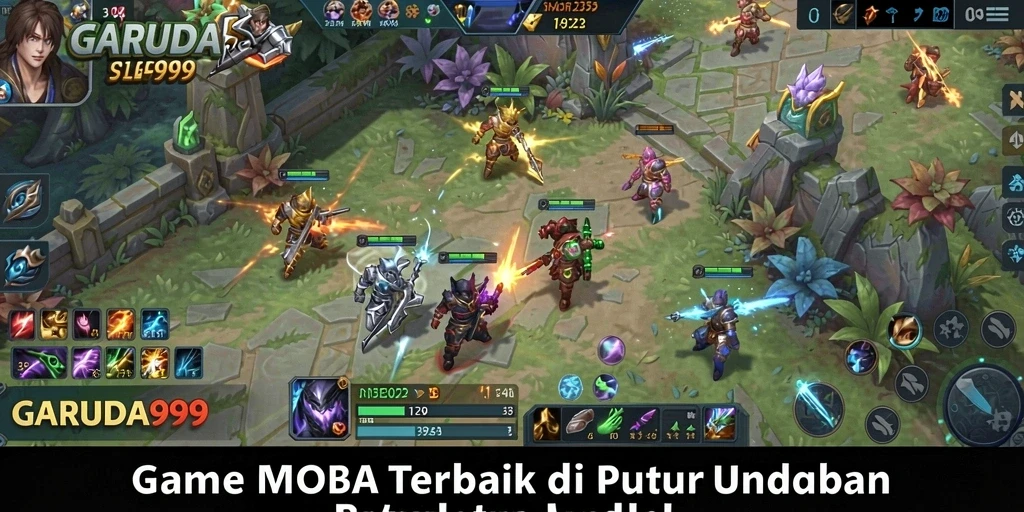 Tampilan permainan GARUDA999 dalam aksi seru di arena MOBA.