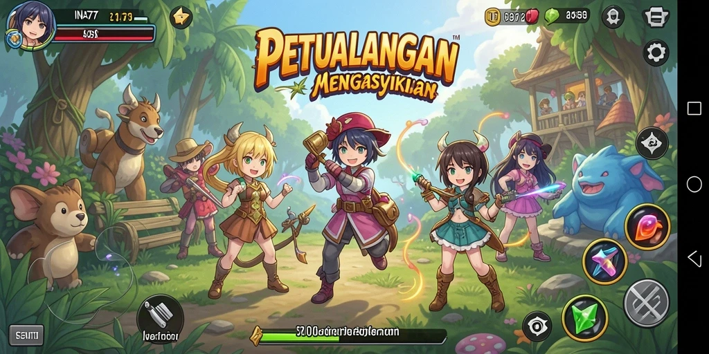 Gameplay menarik dengan karakter Anime yang beragam.