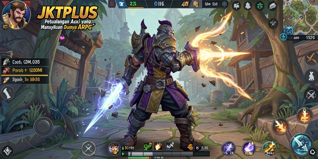 Tampilan aksi menegangkan dalam game ARPG JKTPLUS.