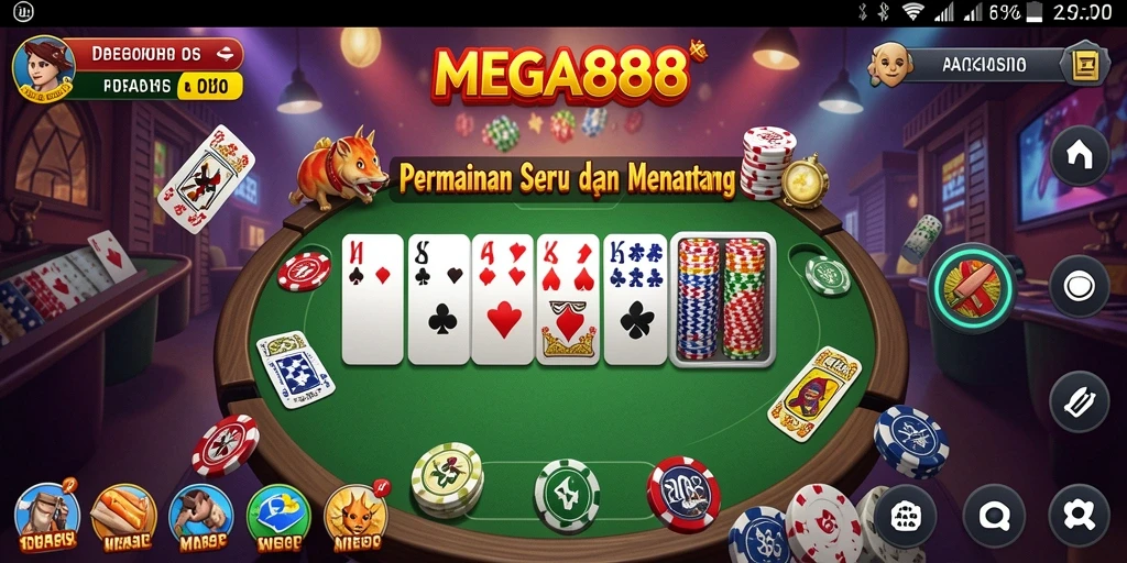Tampilan gameplay menarik dari game Domino MEGA888.