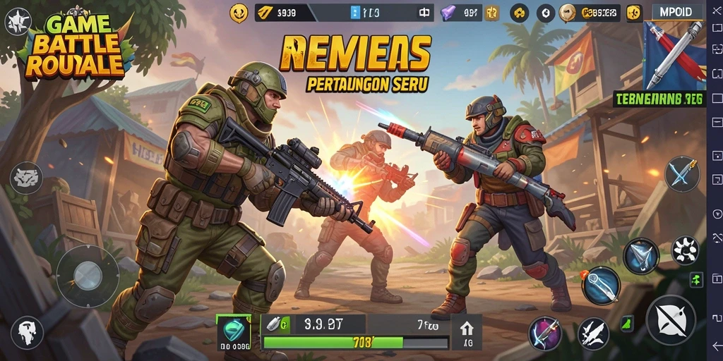 Tampilan gameplay seru dari pertandingan Battle Royale MPOID.
