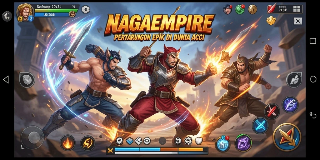 Gameplay aksi yang mendebarkan di NAGAEMPIRE.