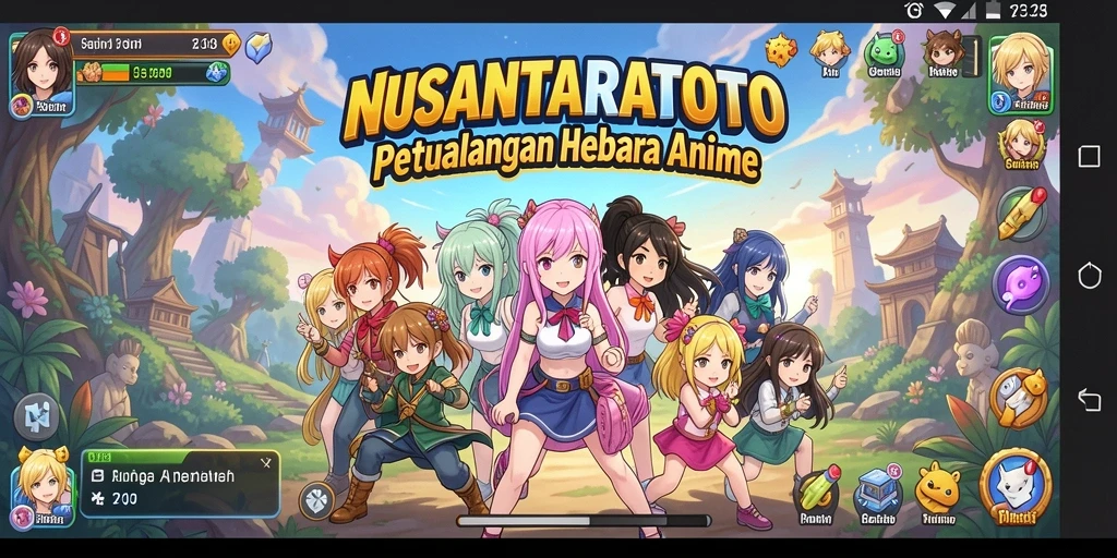 Tampilan gameplay NUSANTARATOTO yang penuh aksi dan karakter anime.