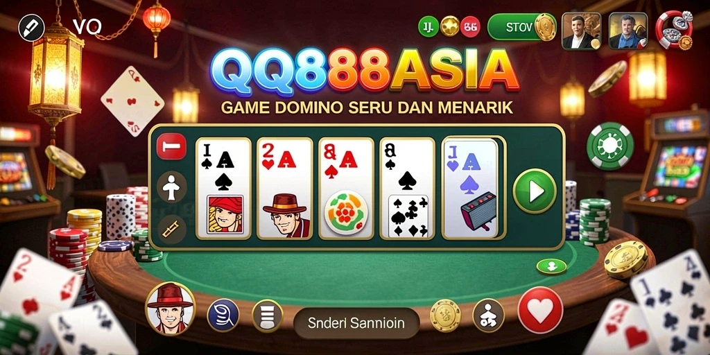 Tampilan gameplay seru di QQ88ASIA yang menampilkan Domino.