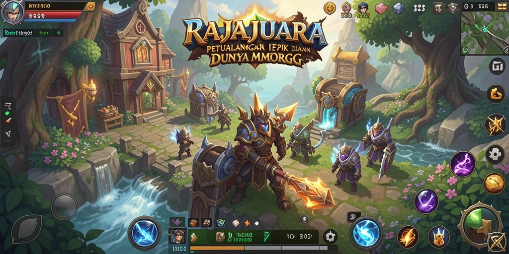 Tangkapan layar menunjukkan aksi epik dalam gameplay MMORPG RAJAJUARA.