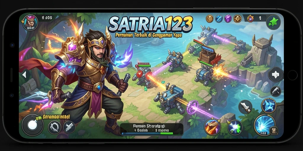 Screenshot SATRIA123 menampilkan pertempuran strategi yang mendebarkan.